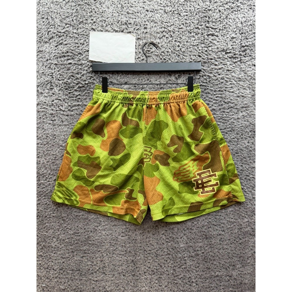 Eric Emanuel EE Basic Core Drawstring Mesh Short Green EE Camo Mens Size L